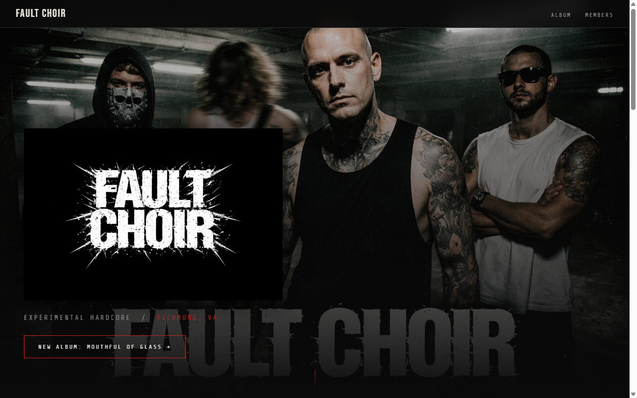 Fault Choir website screenshot