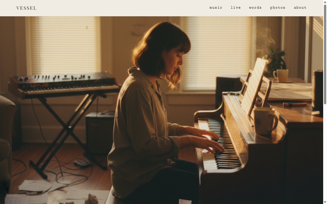 Vessel website screenshot